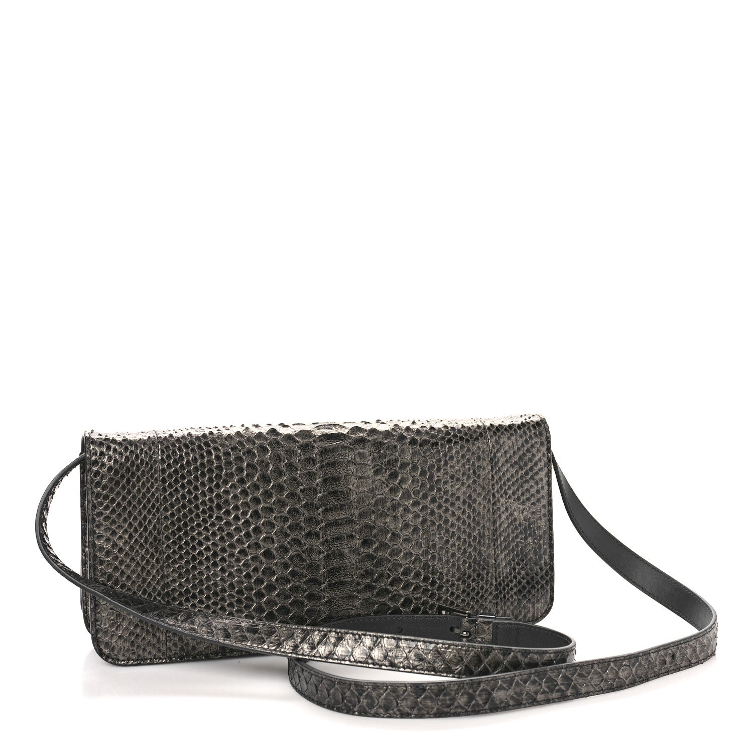 Tom Ford Snakeskin Natalia East-West Shoulder Bag Black 3 of 8