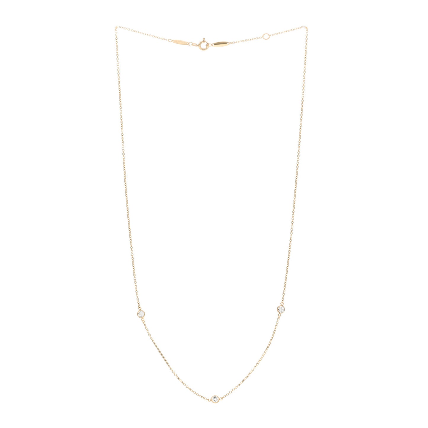 18K Yellow Gold Elsa Peretti Diamonds by the Yard 3 Station Necklace