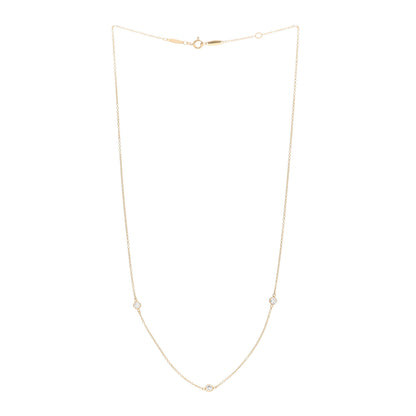 Tiffany 18K Yellow Gold Elsa Peretti Diamonds by the Yard 3 Station Necklace 2 of 5