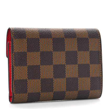 Louis Vuitton Damier Ebene Victorine Wallet Red 3 of 9
