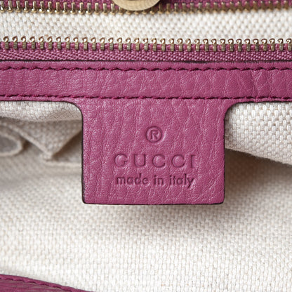 Gucci Pebbled Calfskin Medium Soho Chain Shoulder Bag Peonia Flower 6 of 13