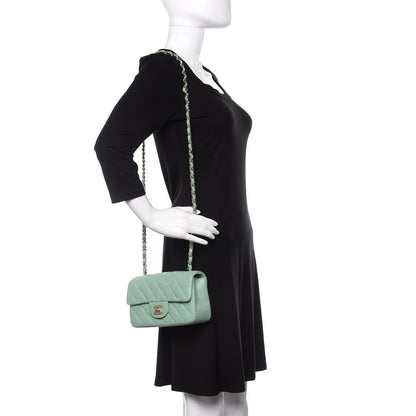 Chanel Lambskin Quilted Mini Rectangular Flap Light Green 2 of 9
