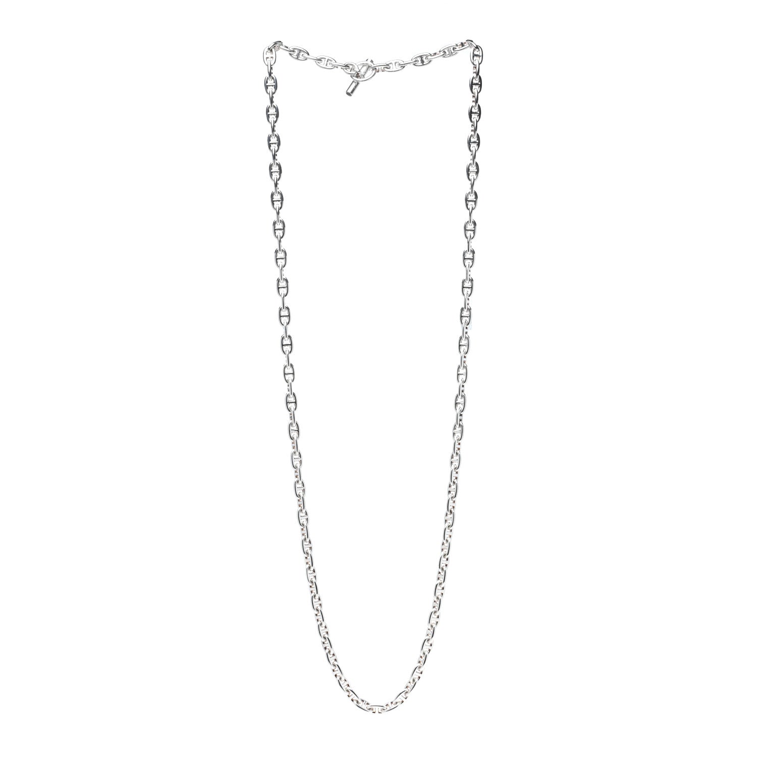 Hermes Sterling Silver Chaine d'Ancre Enchainee Long Necklace 2 of 4