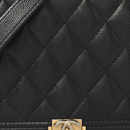 Chanel Caviar Quilted Boy Wallet On Chain WOC Black 9 of 12