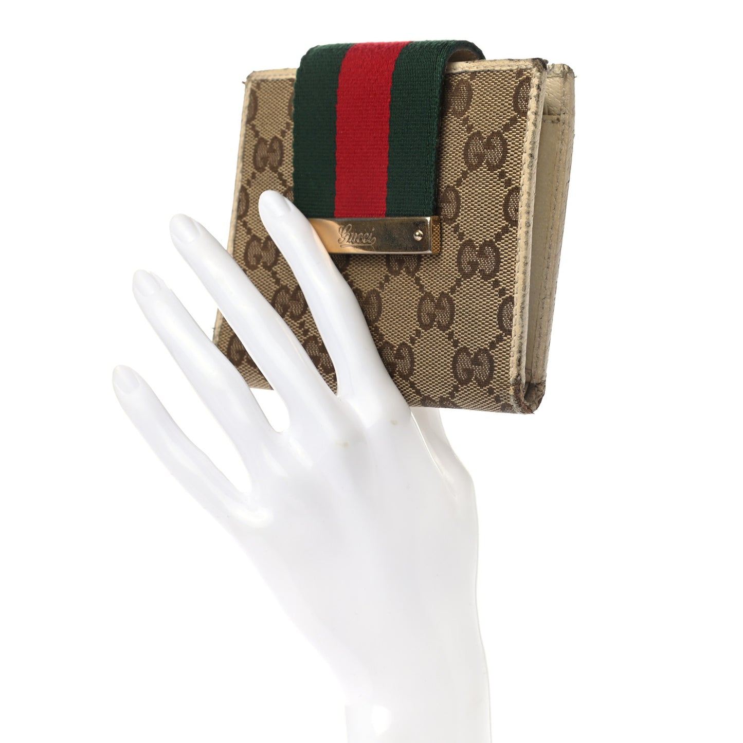 Monogram Web Ladies Web French Wallet Off White