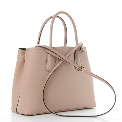 Prada Saffiano Cuir Medium Double Bag Cammeo Black 3 of 14