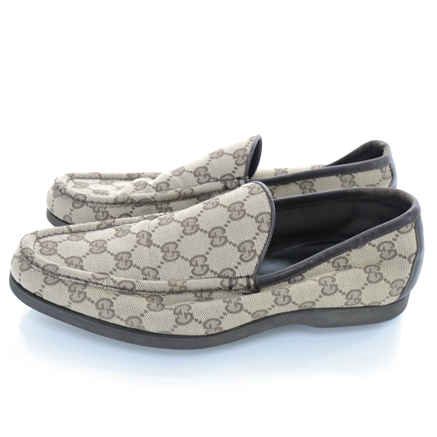 Gucci Monogram Loafers 8.5 Ebony 2 of 8