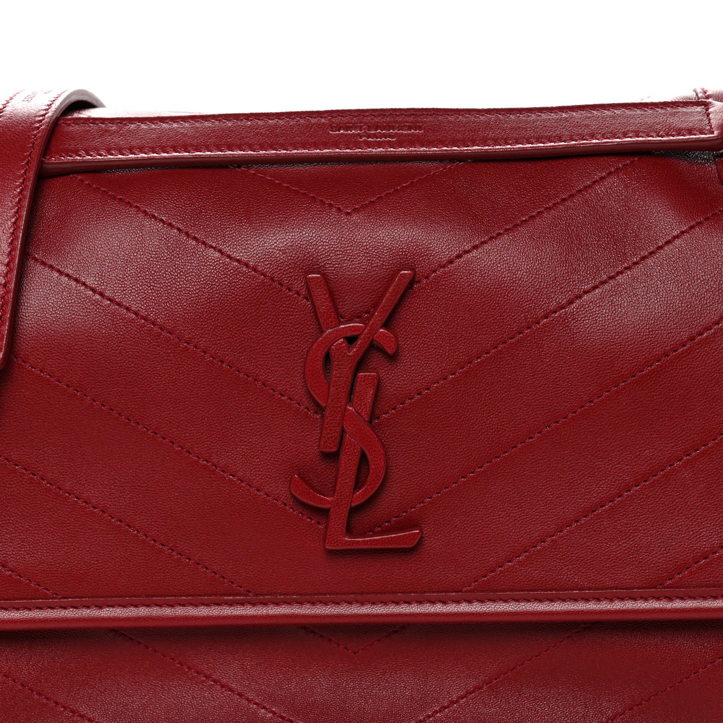 Lambskin Matelasse Monogram Medium Niki Chain Satchel Opyum Red