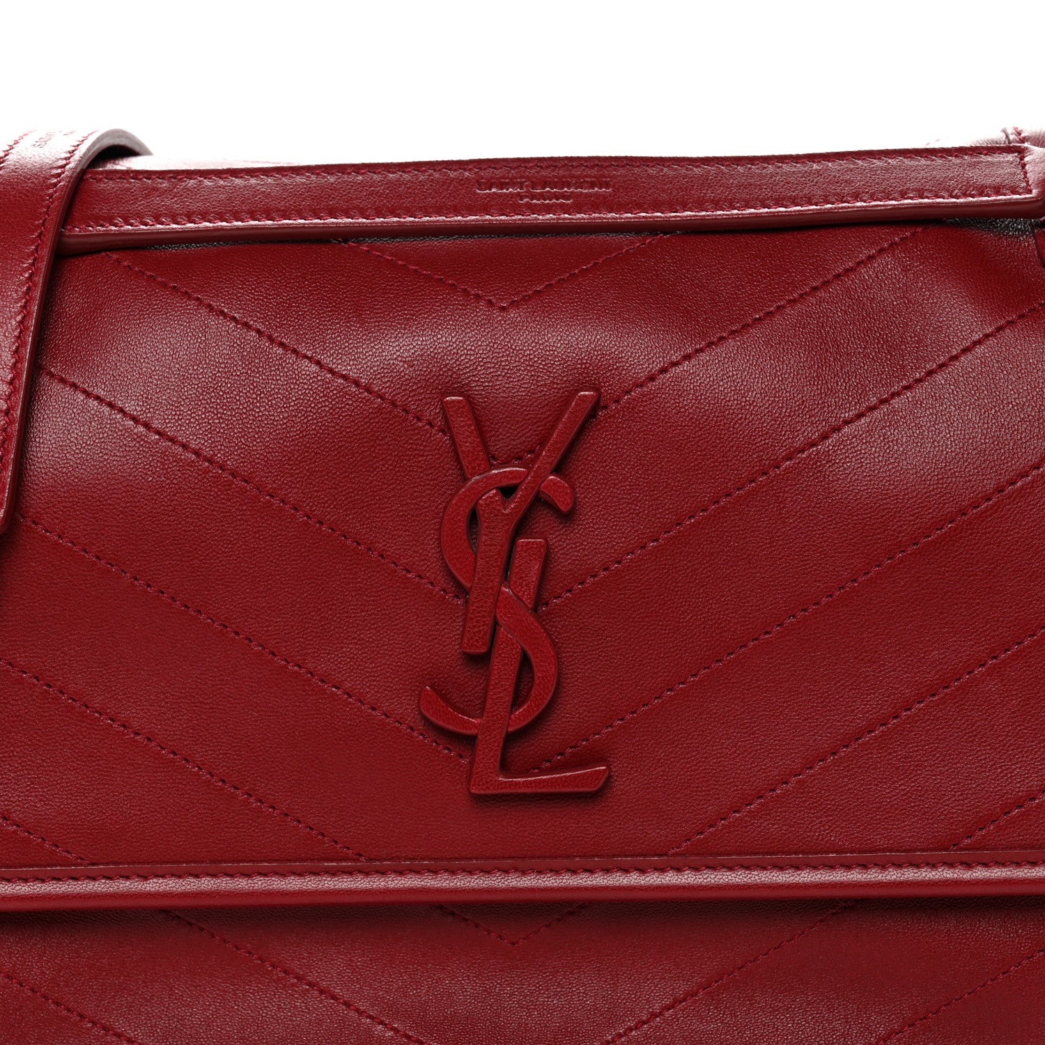Saint Laurent Lambskin Matelasse Monogram Medium Niki Chain Satchel Opyum Red 8 of 11