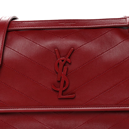 Saint Laurent Lambskin Matelasse Monogram Medium Niki Chain Satchel Opyum Red 8 of 11