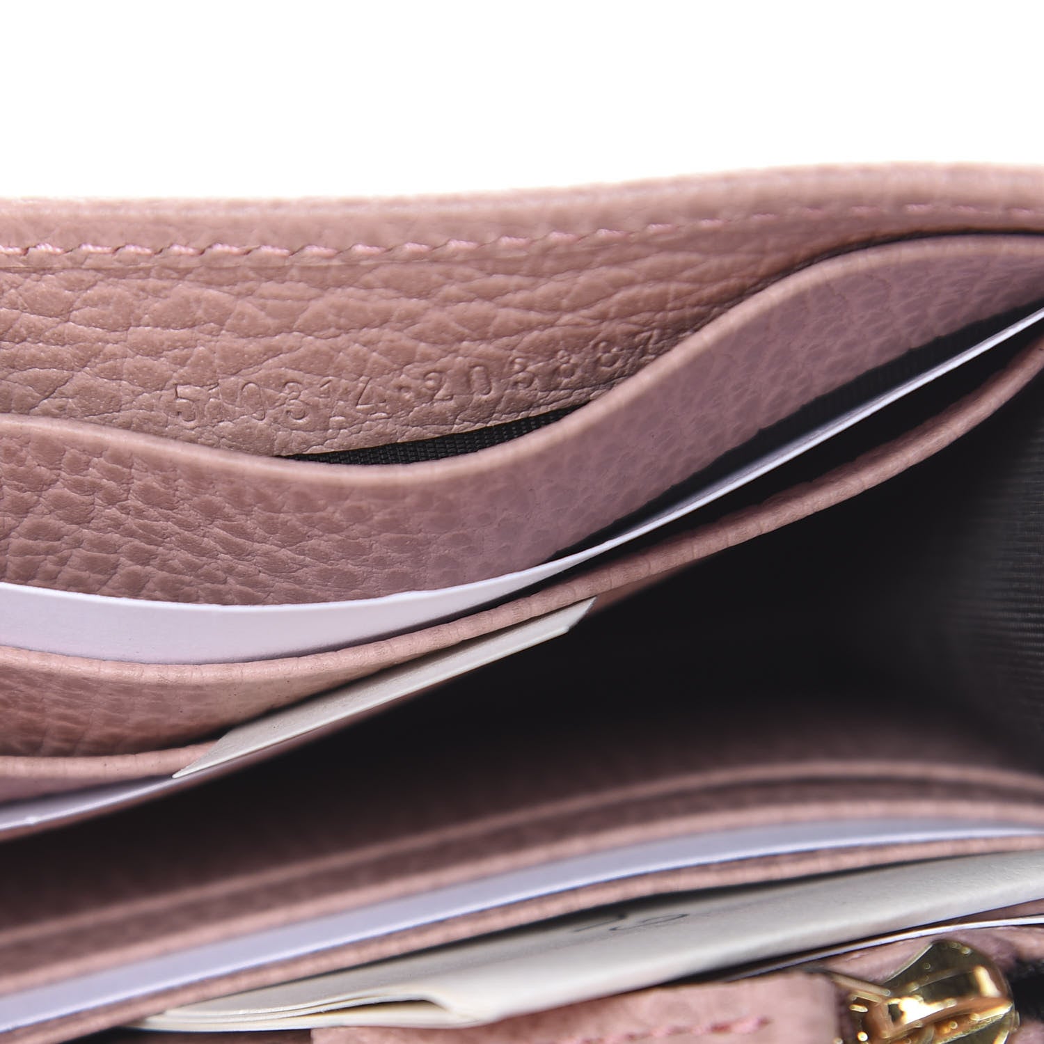 Gucci Dollar Calfskin Interlocking G Chain Wallet Soft Pink 7 of 12