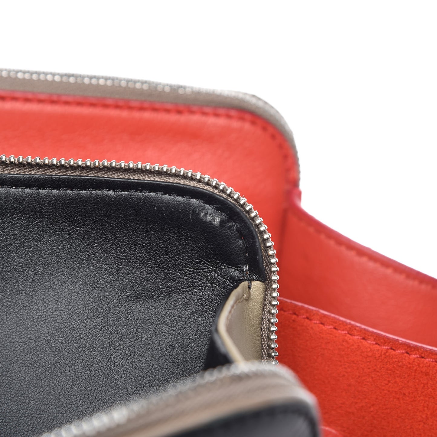 Calfskin Suede Tri-Color Double Zip Trapeze