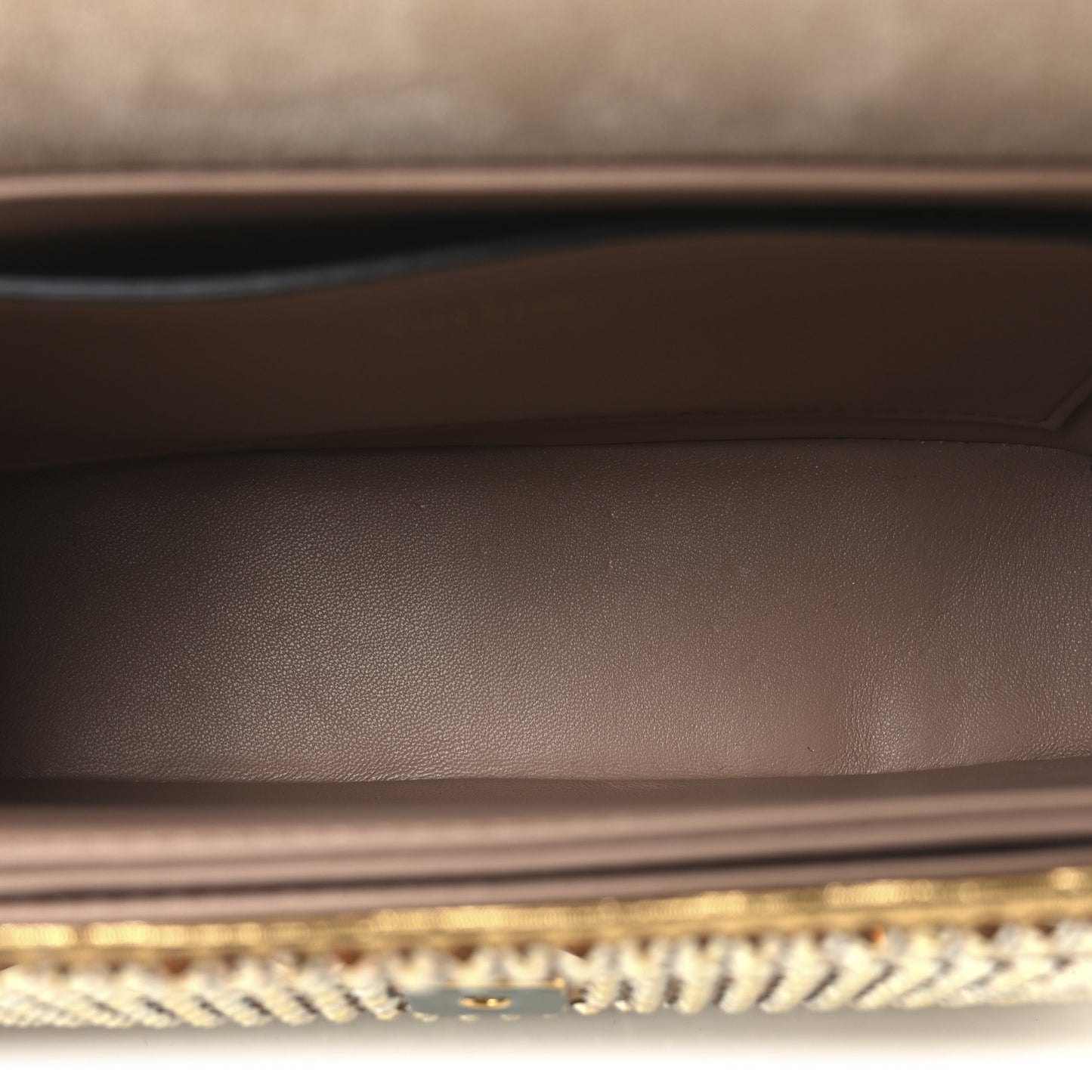 Crystal Embellished Metallic Calfskin Small One Stud Clutch With Chain Sunshine Gold