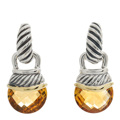 David Yurman Sterling Silver 14K Yellow Gold Citrine Acorn Earrings 1 of 4
