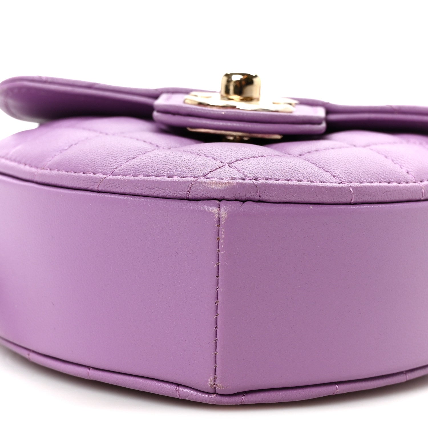 Chanel Lambskin Quilted CC In Love Heart Clutch With Chain Purple 10 of 11