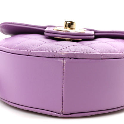 Chanel Lambskin Quilted CC In Love Heart Clutch With Chain Purple 10 of 11