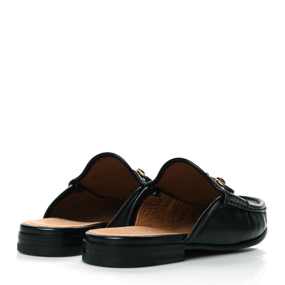 Gucci Goatskin Mens Horsebit Slippers 7.5 Black 4 of 9