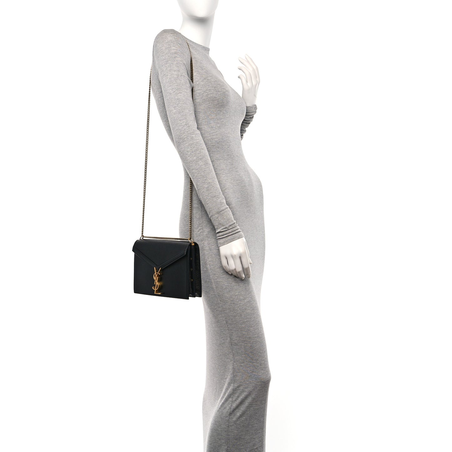 Grain De Poudre Monogram Cassandra Clasp Bag Black