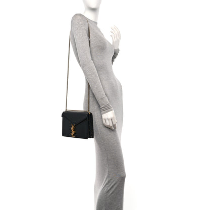 Saint Laurent Grain De Poudre Monogram Cassandra Clasp Bag Black 2 of 11