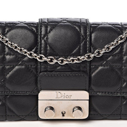 Christian Dior Lambskin Cannage Miss Dior Chain Wallet Black 8 of 8