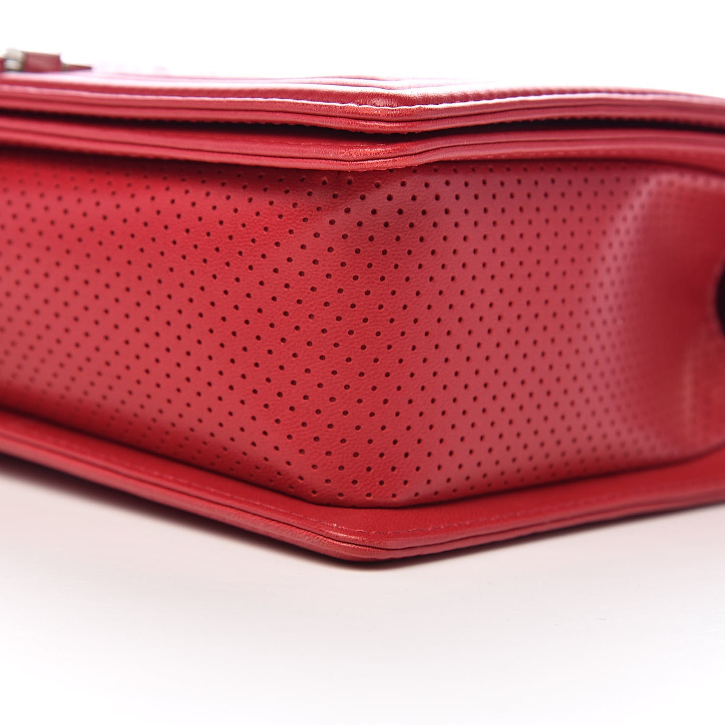 Perforated Lambskin Quilted New Medium Boy Flap Dark Pink