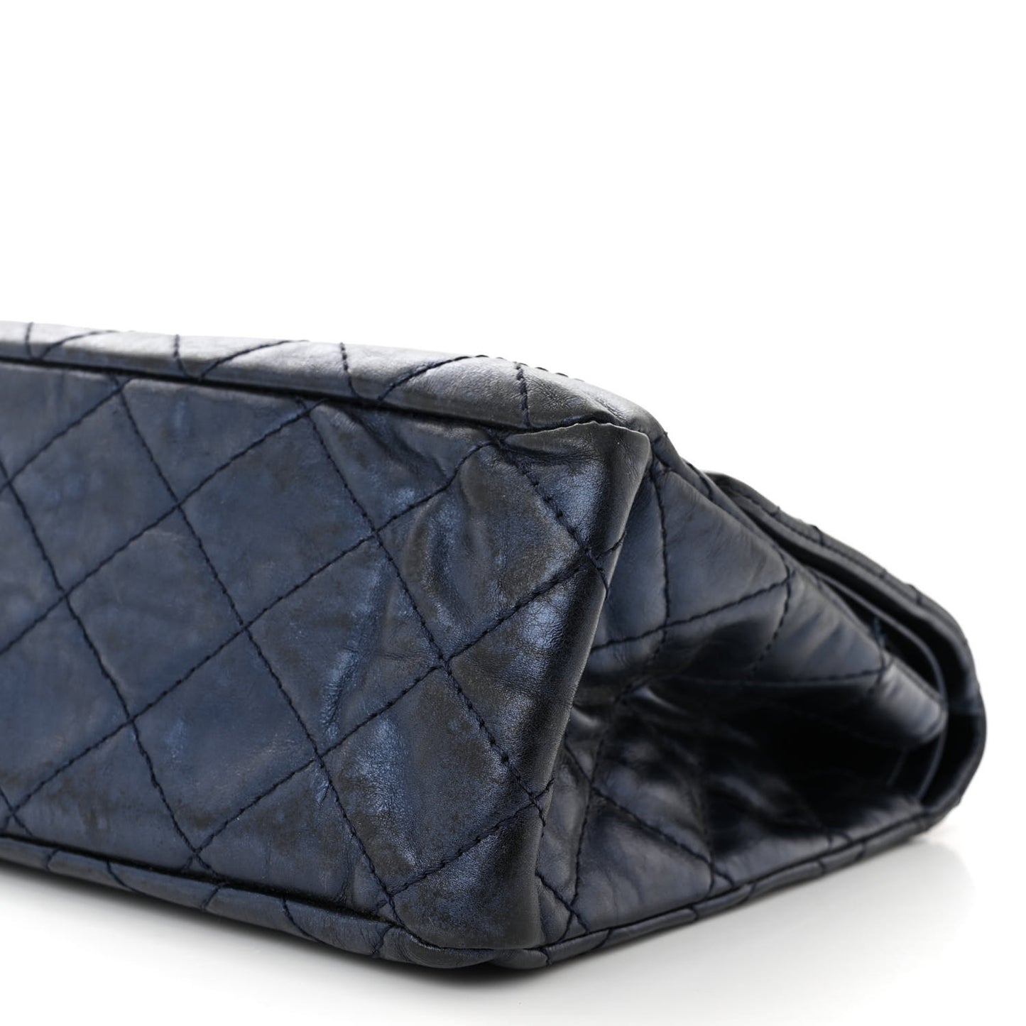 Metallic Aged Calfskin Quilted 2.55 Reissue 227 Flap Blue