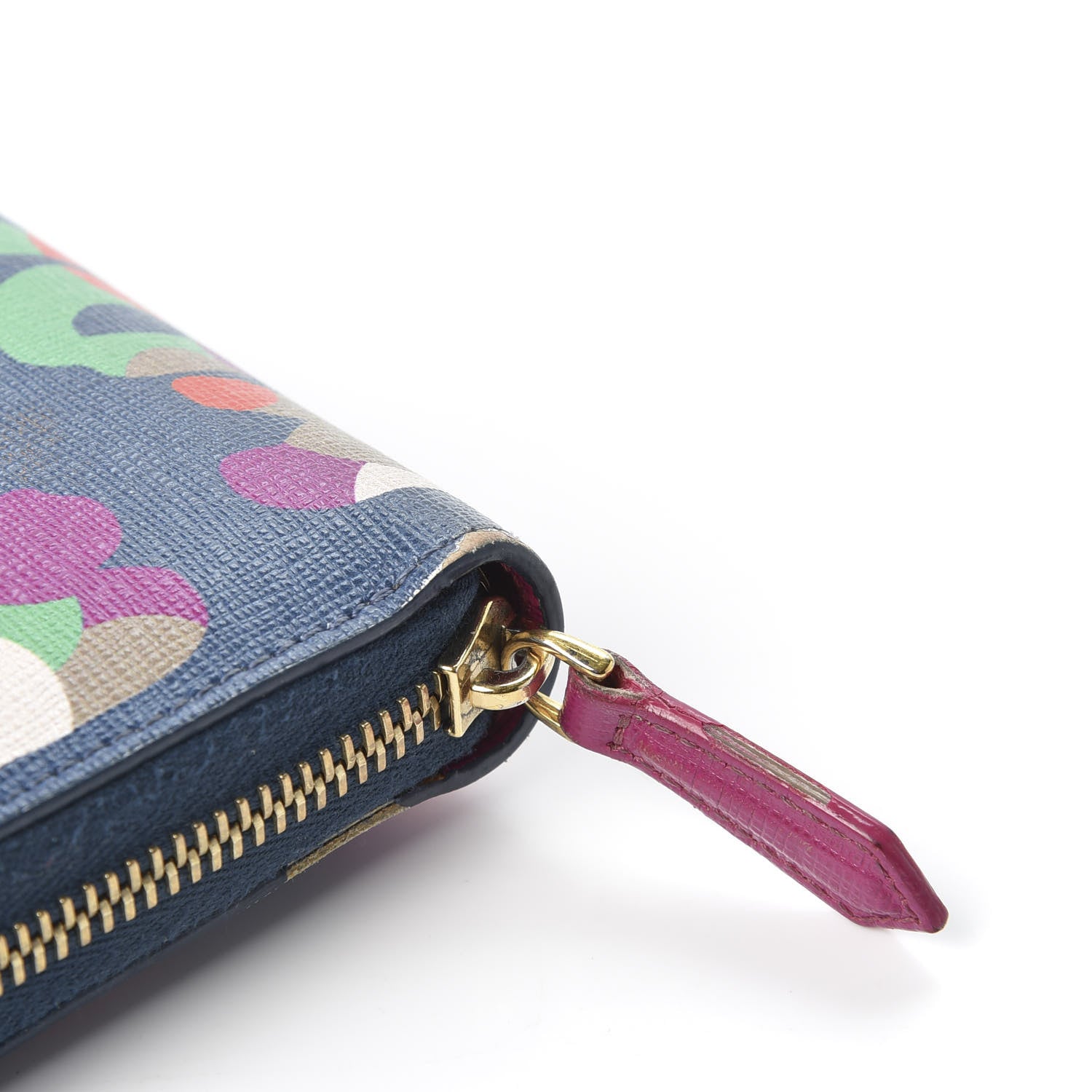 Fendi Vitello Elite Fendi Roma Simply Zip Around Wallet Cobalt Multicolor 10 of 11