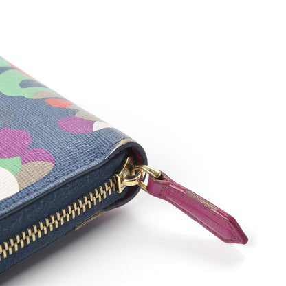 Fendi Vitello Elite Fendi Roma Simply Zip Around Wallet Cobalt Multicolor 10 of 11