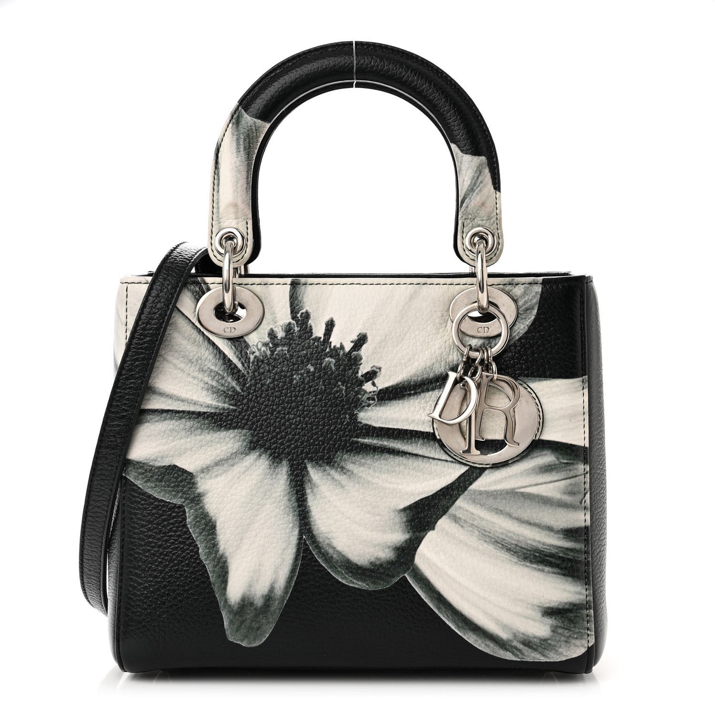 Deerskin Floral Printed Medium Lady Dior Green