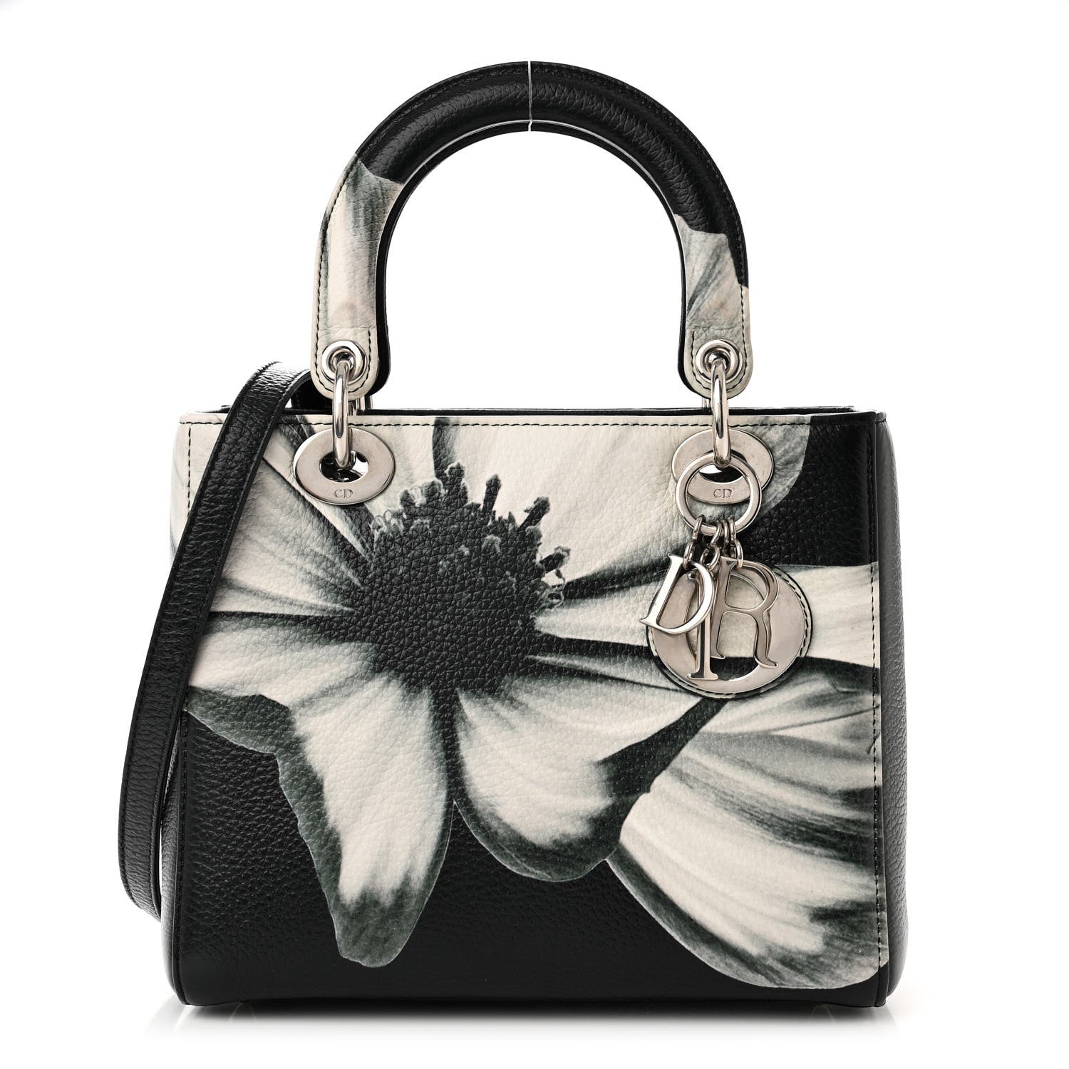 Christian Dior Deerskin Floral Printed Medium Lady Dior Green 1 of 10