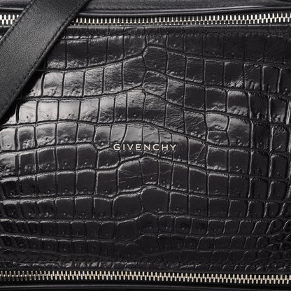 Givenchy Smooth Calfskin Crocodile Embossed Medium Pandora Black 10 of 10