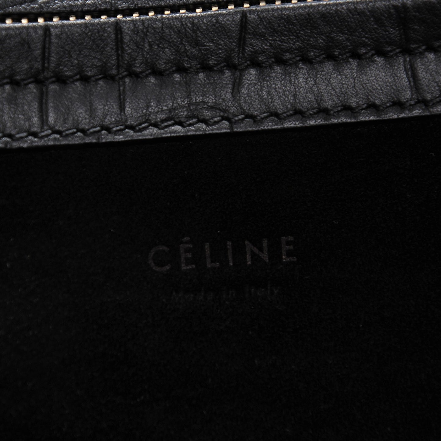 Crocodile Embossed Calfskin Medium Phantom Luggage Black