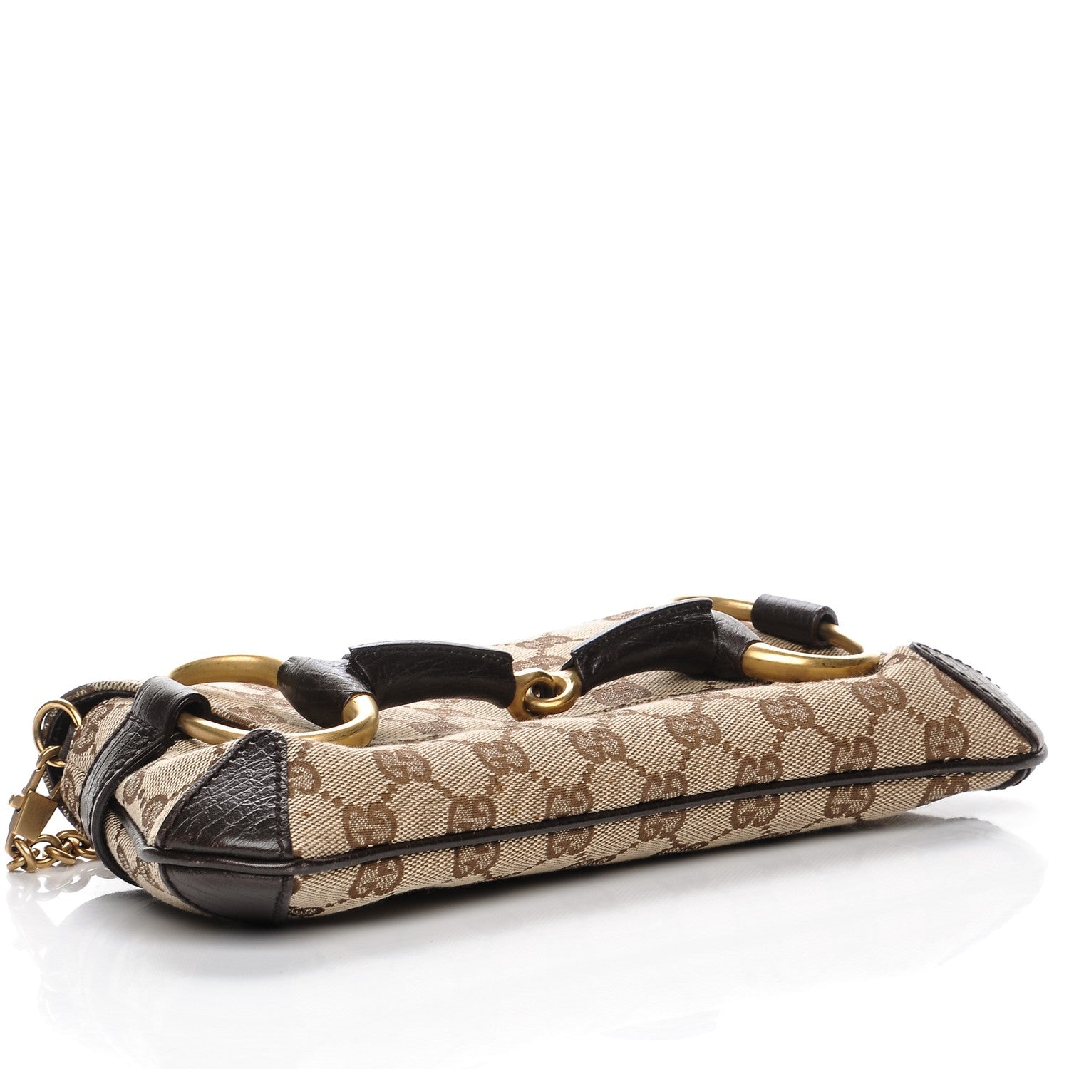 Gucci Monogram Horsebit Clutch Brown 4 of 7