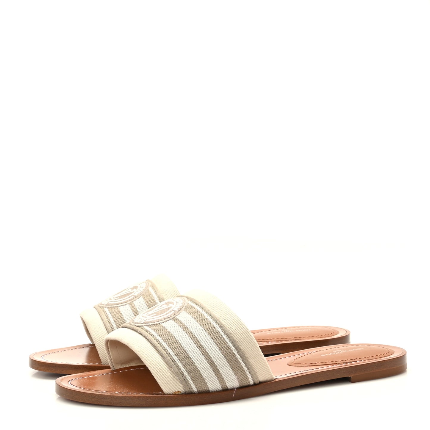 Canvas Calfskin Lock It Flat Mules 40