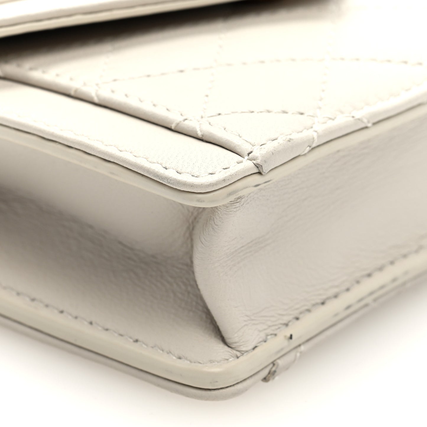 Lambskin Quilted Monogram Micro Gaby Crossbody Bag Crema Soft