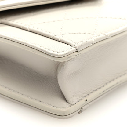 Saint Laurent Lambskin Quilted Monogram Micro Gaby Crossbody Bag Crema Soft 8 of 9