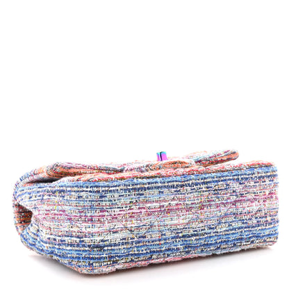 Chanel Tweed Quilted Mini Rectangular Flap Blue Pink Orange 4 of 11