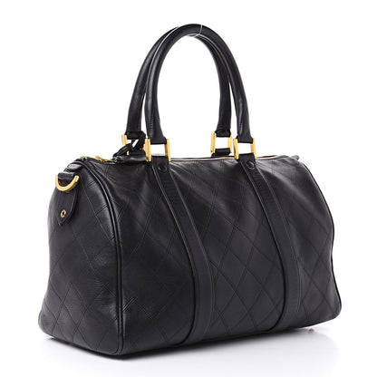 Chanel Calfskin Stitched CC Boston Black 3 of 13