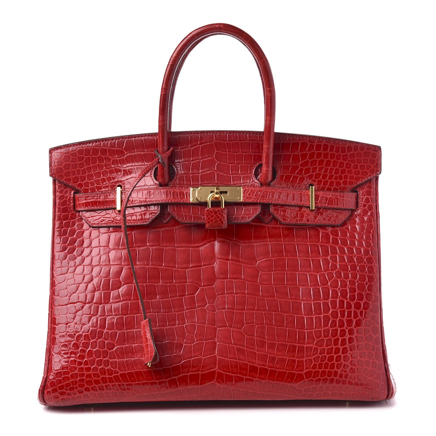 Hermes Shiny Porosus Crocodile Birkin 35 Braise 1 of 31