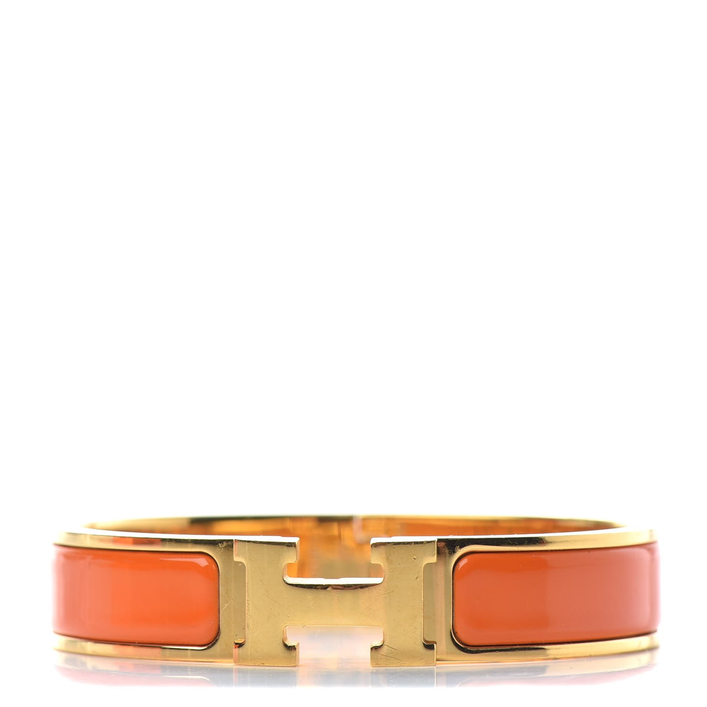 Enamel Narrow Clic Clac H Bracelet PM Orange