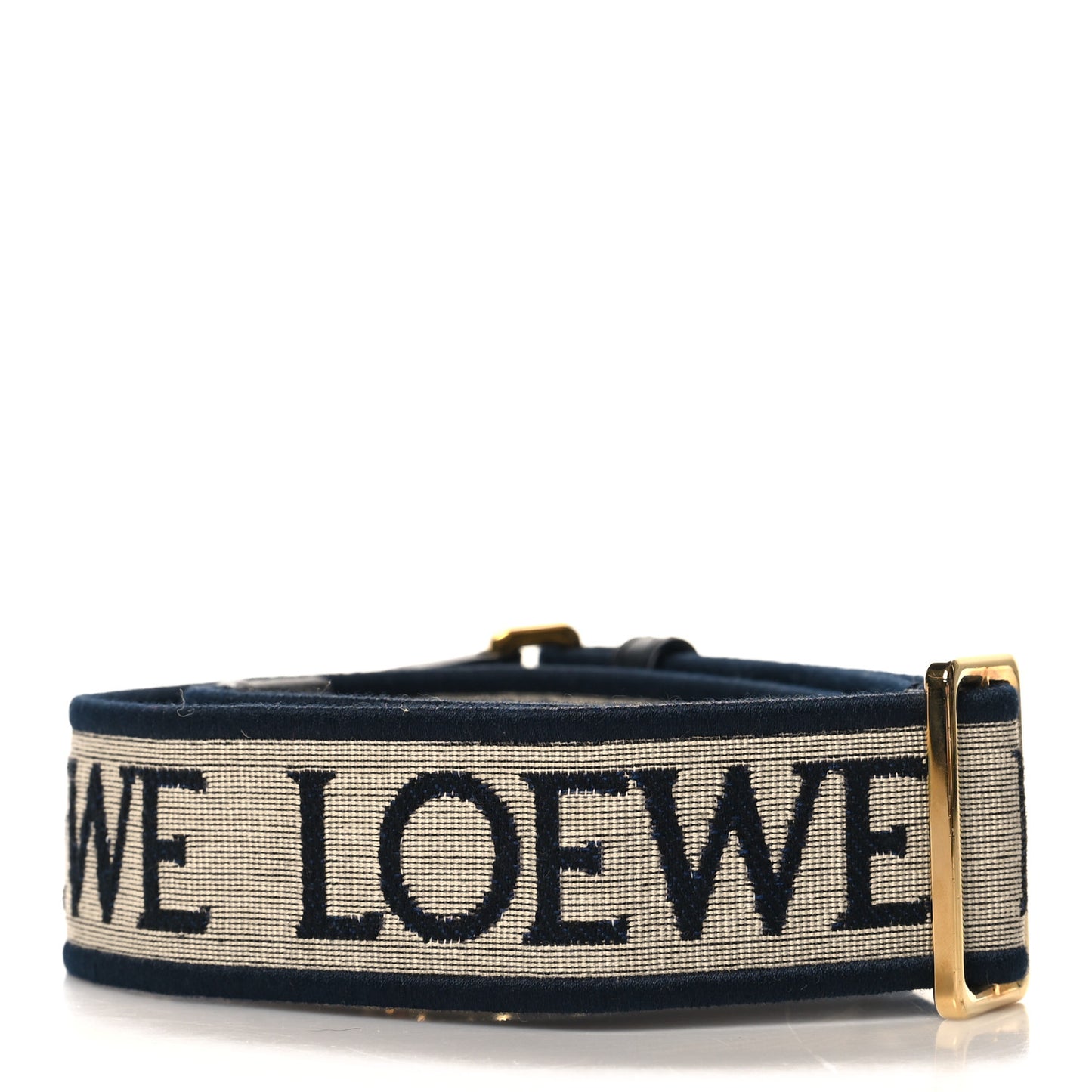 Calfskin Jacquard Anagram Strap Navy Black