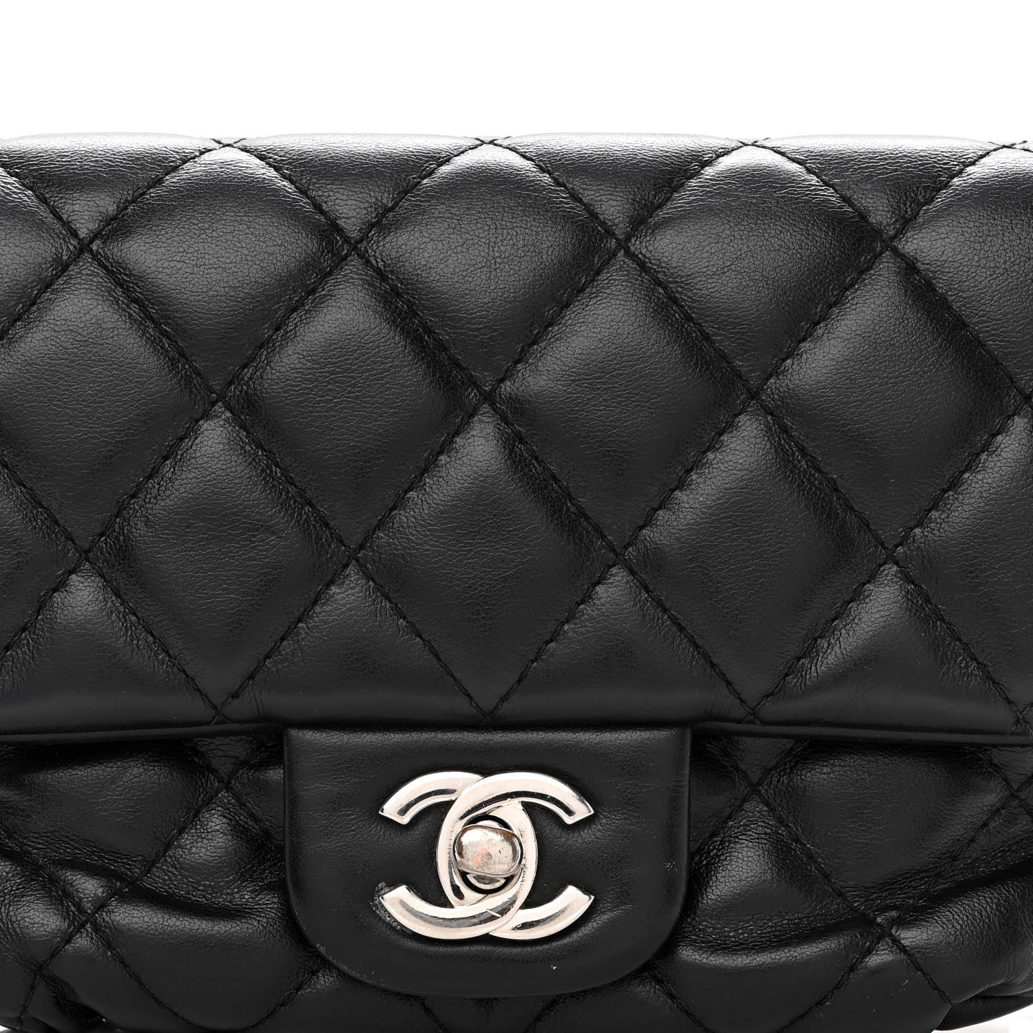 Chanel Calfskin Quilted CC Uniform Flap Belt Bag Black 8 of 11