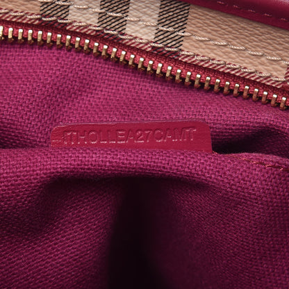 Burberry Haymarket Check Medium Regent Tote Dark Pink 8 of 12