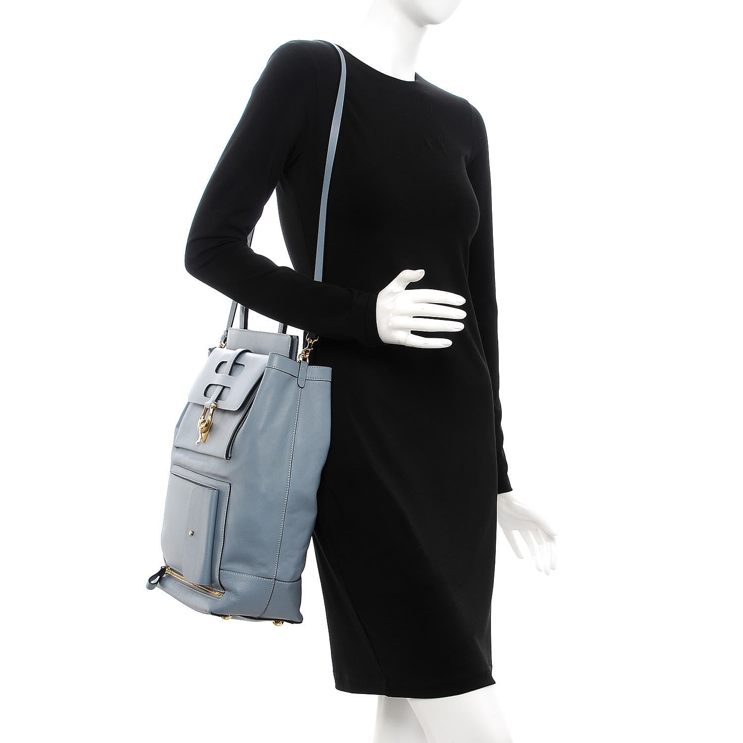 Valentino Garavani Calfskin Pocket Tote Blue 2 of 11
