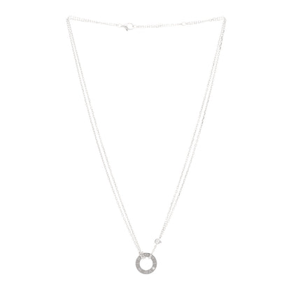 Cartier 18K White Gold 2 Diamond LOVE Necklace 3 of 4