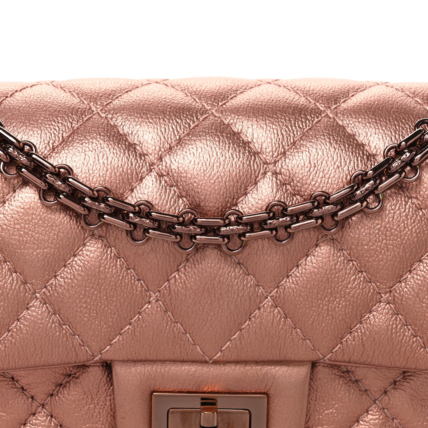 Chanel Metallic Grained Calfskin Quilted 2.55 Reissue Mini Flap Copper Pink Copper Pink 8 of 10