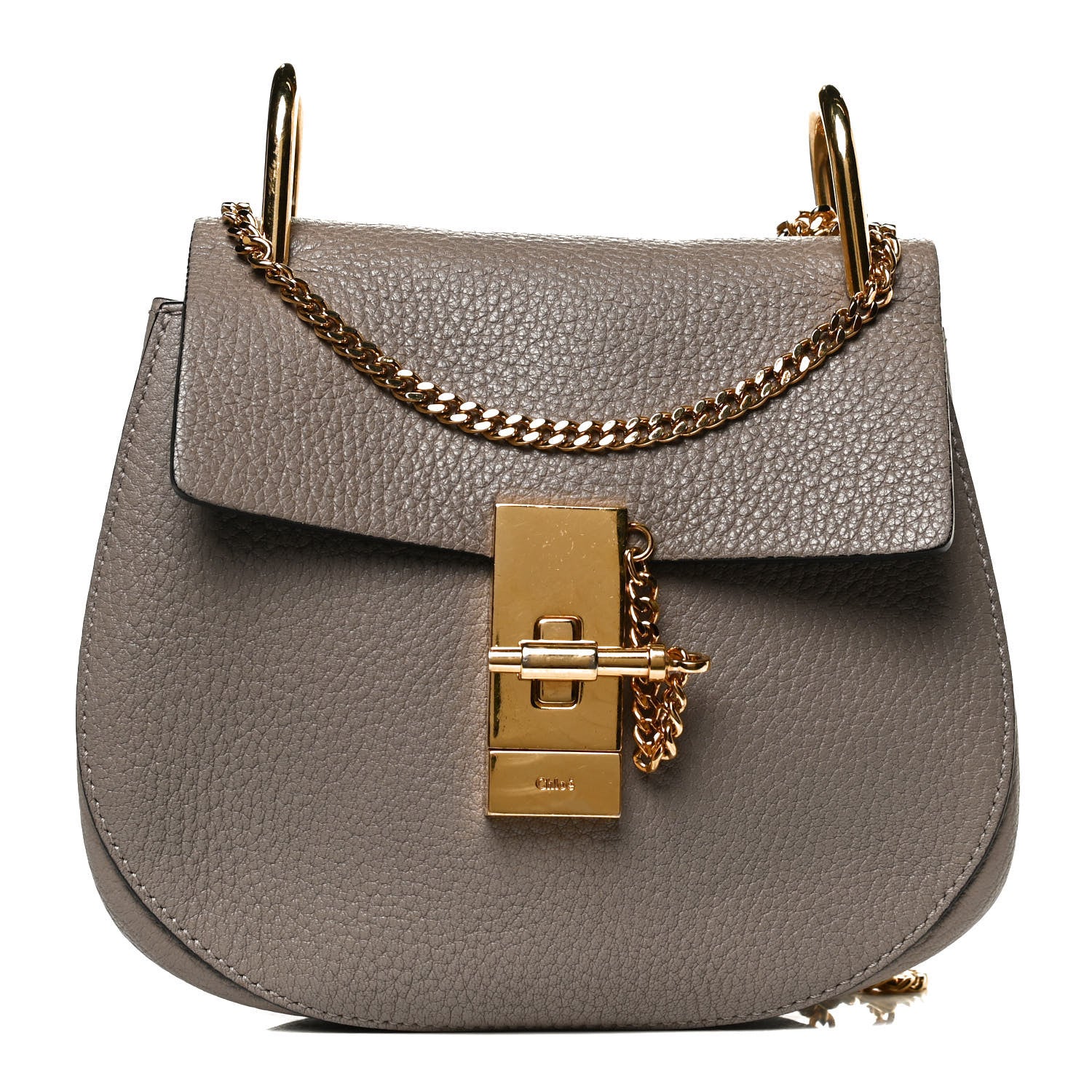 Chloe Grained Lambskin Mini Drew Shoulder Bag Motty Grey 1 of 12