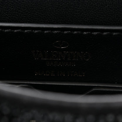 Valentino Garavani Crystal Suede Embellished Small One Stud Clutch With Chain Black 6 of 10