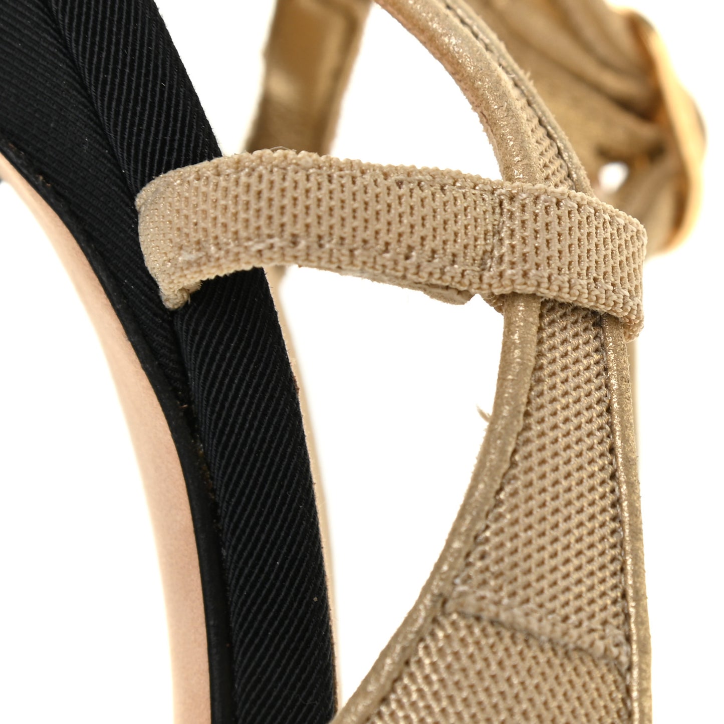 Grosgrain Cap Toe CC Slingback Pumps 38.5 Black Gold