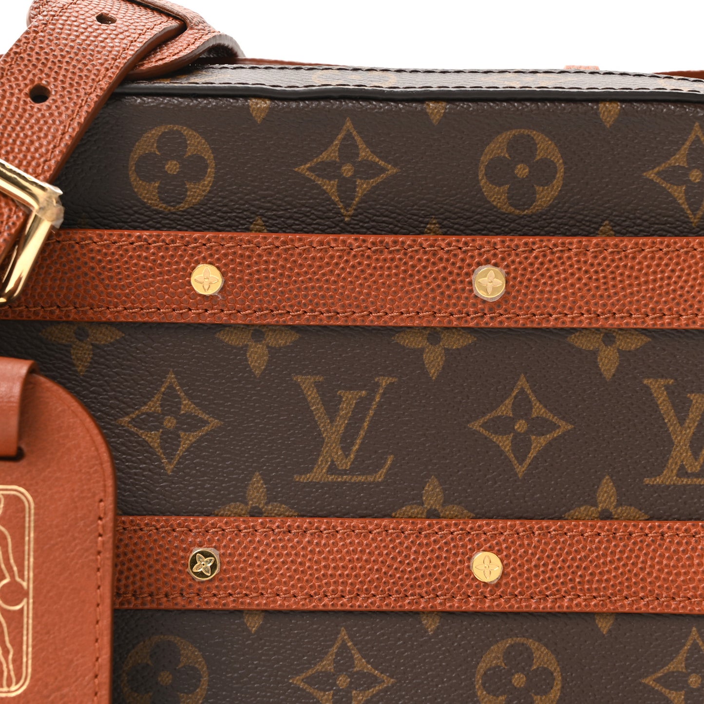 X NBA Grained Calfskin Monogram Handle Trunk Brown